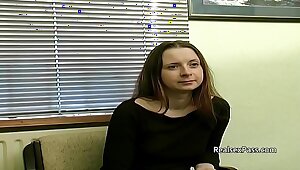 Nervous British teen candid porn casting